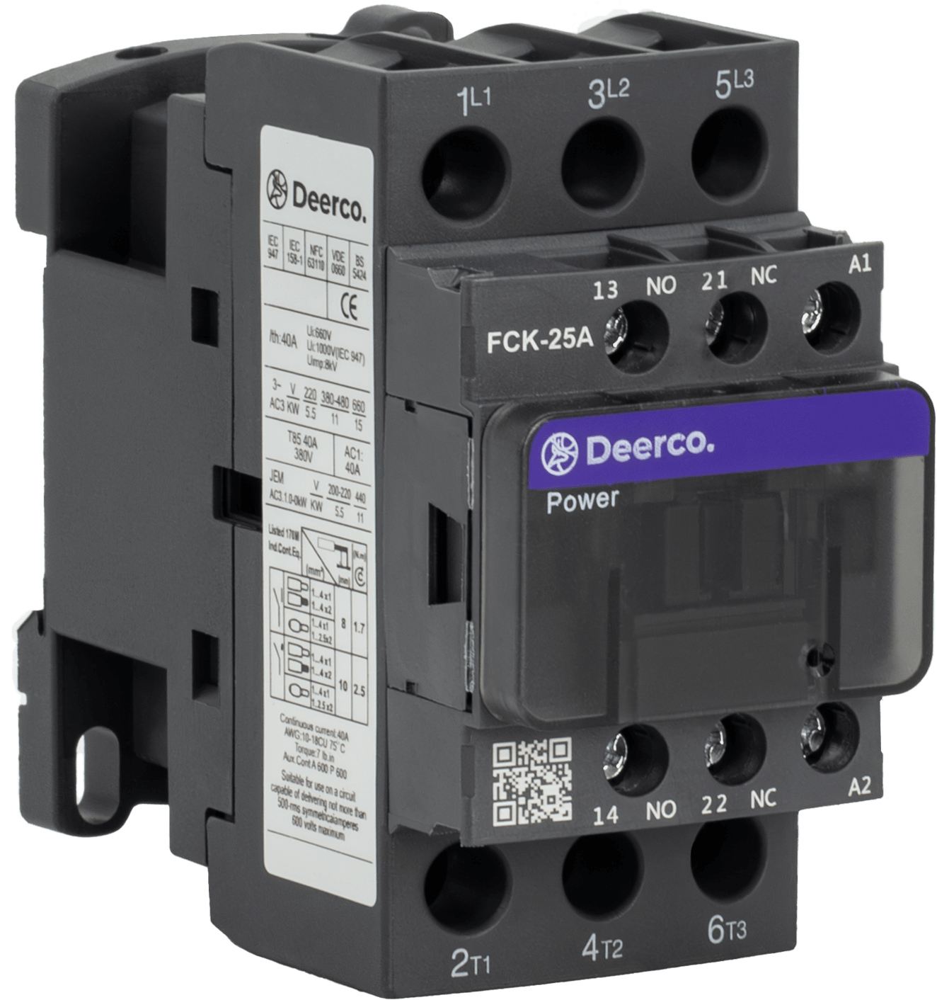 Derko 3 Kutuplu 24V DC Raya Geçmeli Kontaktör